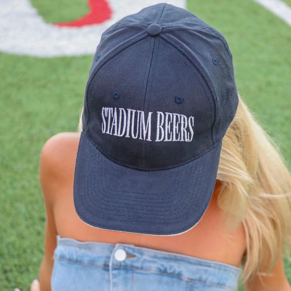 Navy Blue Stadium Beers Dad Hat